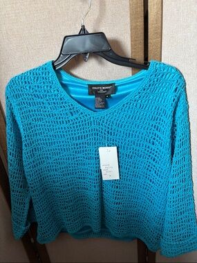 Colette Mordo Crochet Knit Top Medium NWT